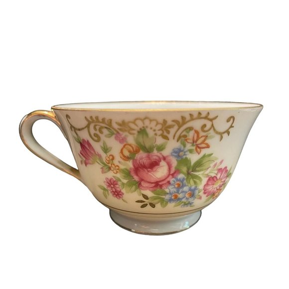 Maruichi China Coffee Tea Cup Saucer Rose Pattern Replacement Gift Bridal Party - Picture 2 of 7